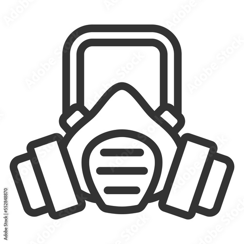 Dust respirator - icon, illustration on white background, outline style