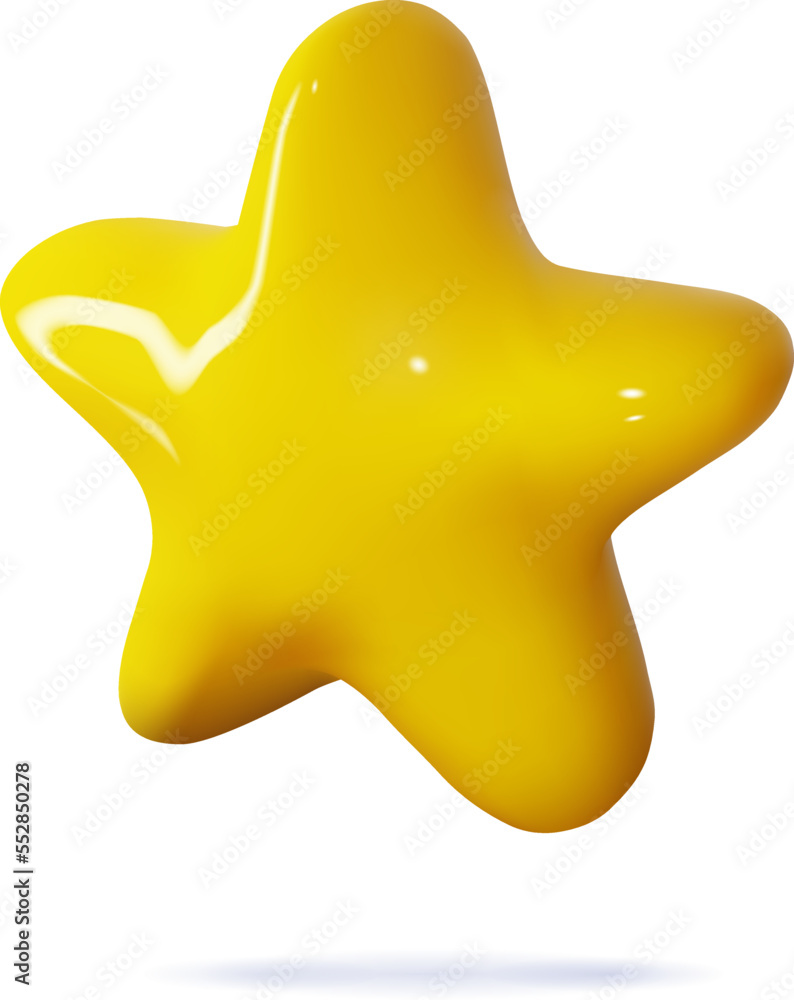 Star glossy 3d vector icon as element for feedback rating, best quality comment, award winner ranking, positive client review Star glossy 3d vector icon as element for feedback rating, best quality comment, award winner ranking, positive client review