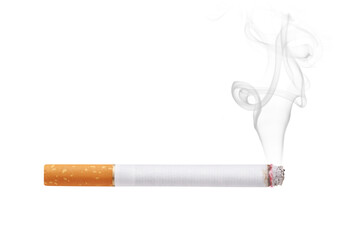 Smoking cigarette isolated