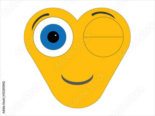 Zdjęcie przedstawiające wizualizację ludzkiej twarzy. Jest ona koloru żółtego z dużymi oczami. Twarz wyraża silne uczucia o czym świadczy ułożnie oczu, brwi i ust.