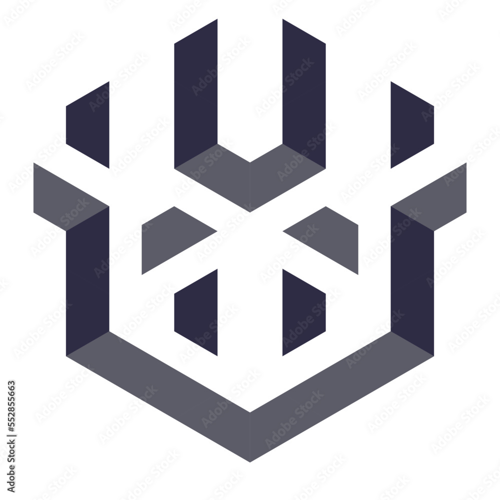 Obraz premium Hexagonal Packed Triangles 3d illusion abstract illustration