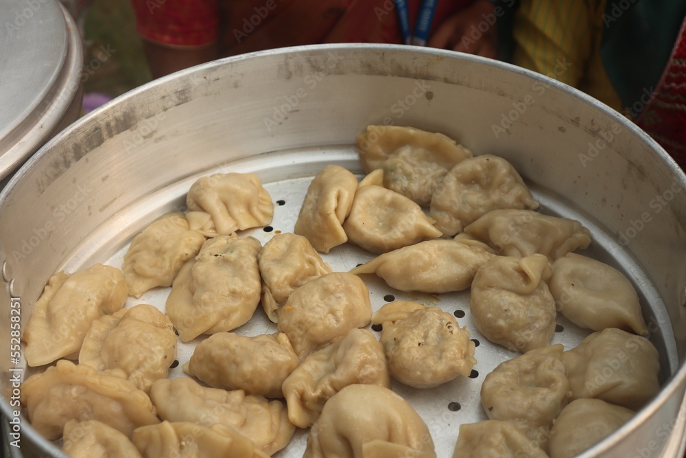 New delhi,India-15.10.2022 : Close view of the Momos in India New delhi,India-15.10.2022 : Close view of the Momos in India