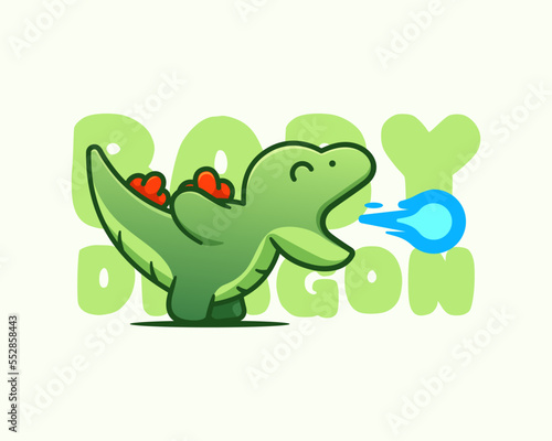 Baby Dragon Cute Cartoon Illustration