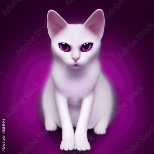 Cat illustration in cartoon style. Generative AI.