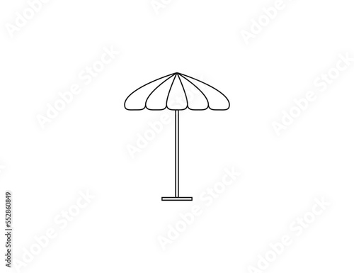 Beach umbrella, protection icon. Vector illustration.