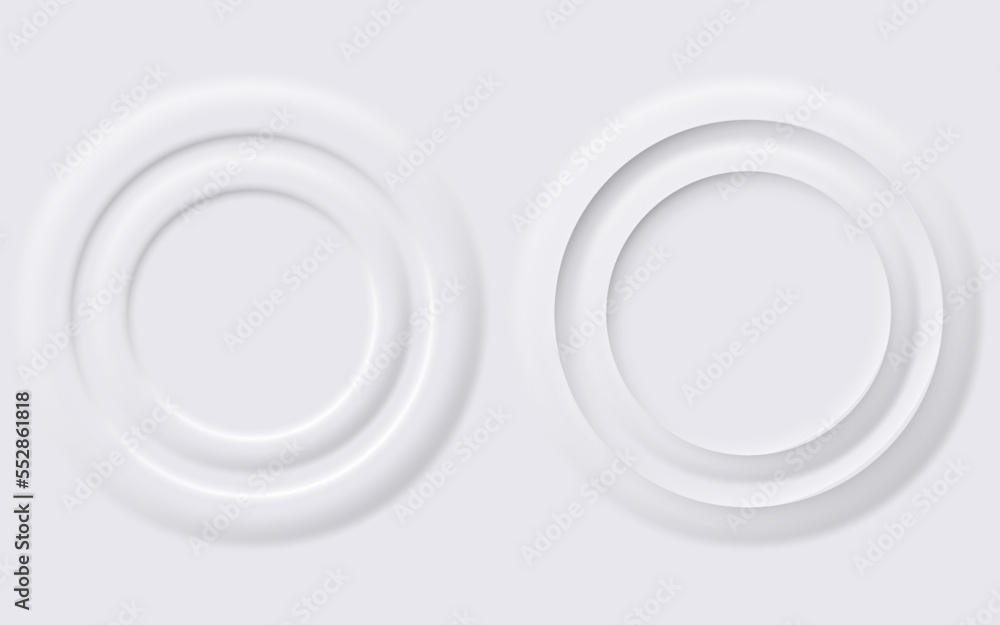 Fototapeta premium Set of Neumorphic UI Design Elements. Neumorphic circle. Vector illustration.
