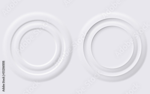Set of Neumorphic UI Design Elements. Neumorphic circle. Vector illustration.