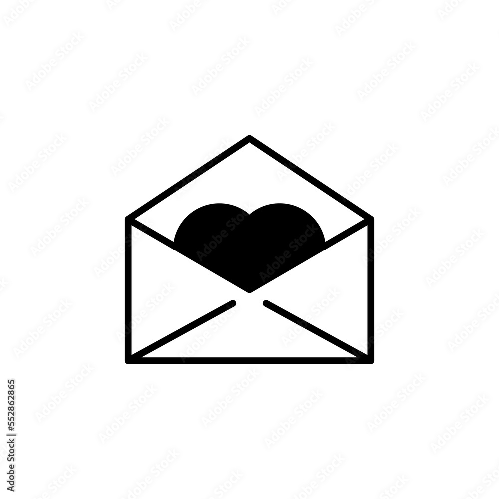 Message or Email icon on white background Message or Email icon on white background