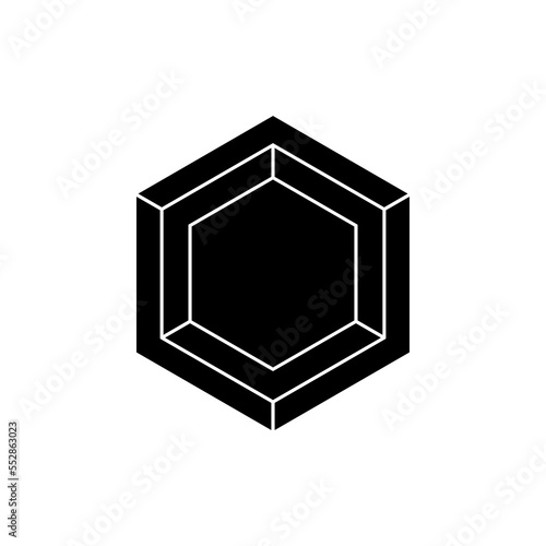 Hexagon Icon vector on white background. Logo Template Illustration Design