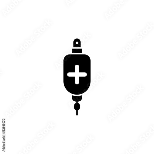 blood bag icon in trendy flat style, iv bag icon, infuse bag icon on white background