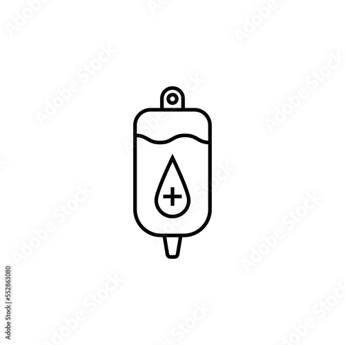blood bag icon in trendy flat style, iv bag icon, infuse bag icon on white background
