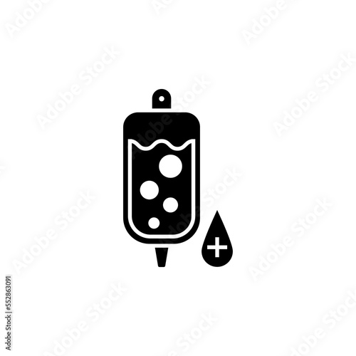 blood bag icon in trendy flat style, iv bag icon, infuse bag icon on white background