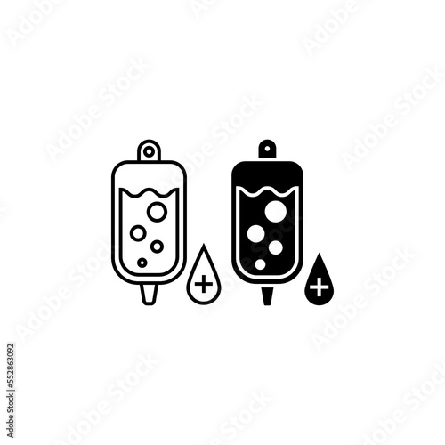 blood bag icon in trendy flat style, iv bag icon, infuse bag icon on white background