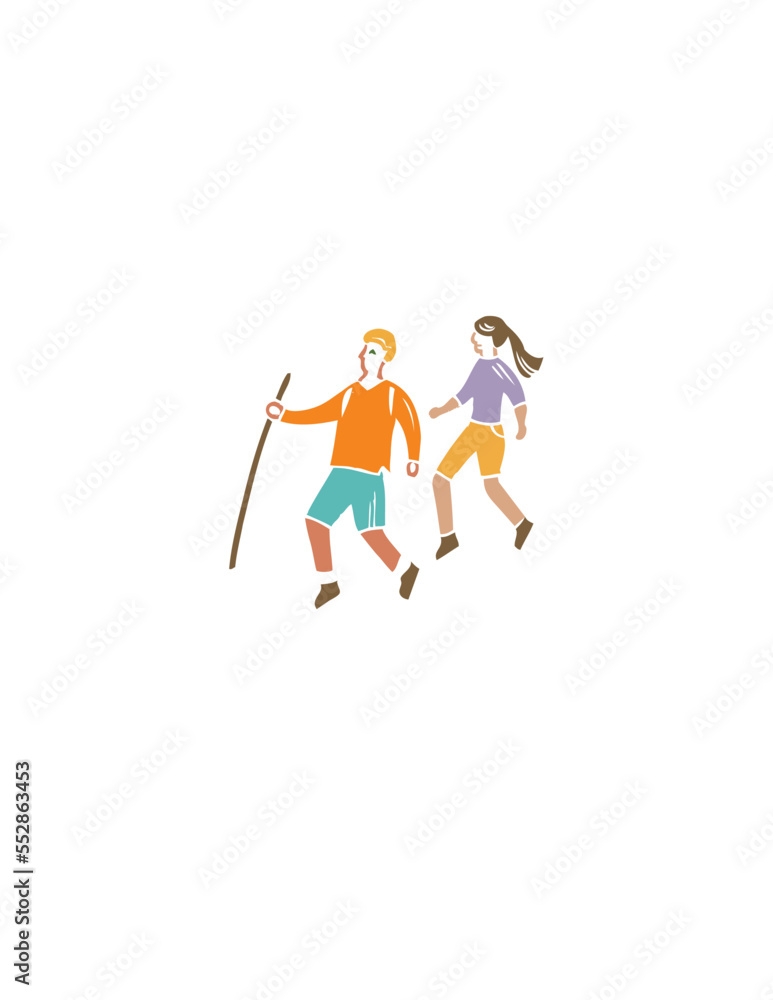 illustration of hikers