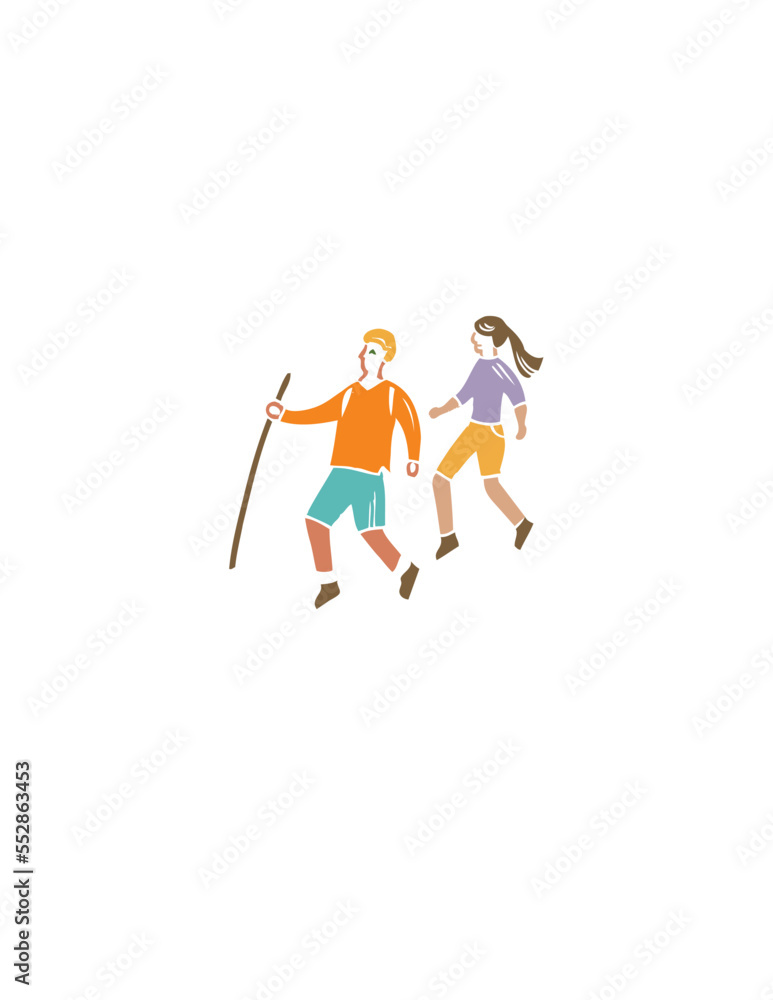 illustration of hikers illustration of hikers