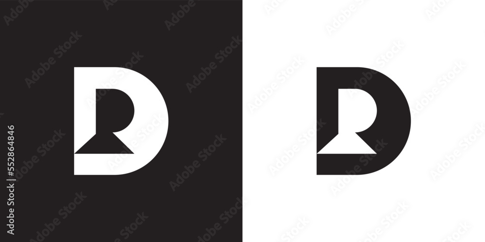 Minimal DR logo. Icon of a RD letter on a luxury background. Logo idea ...