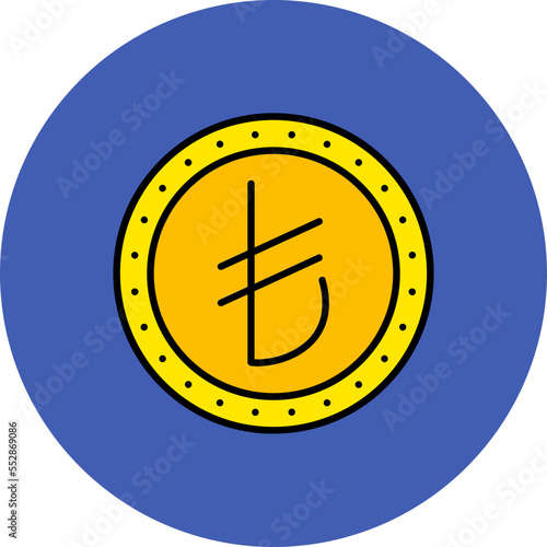 Turkish Lira Multicolor Circle Filled Line Icon
