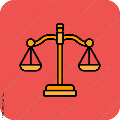 Justice Multicolor Round Corner Filled Line Icon