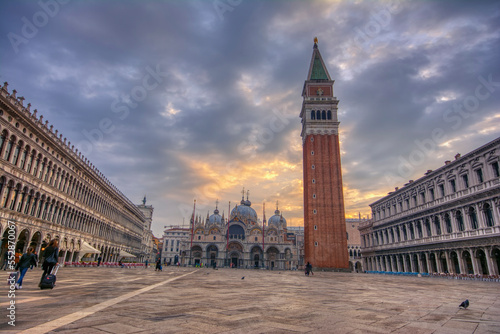 Saint Mark's square with campanile and basilica in Venice. © StockPhotoAstur
