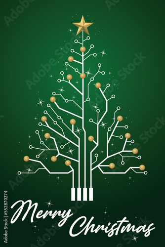Weihnachtskarte, Postkarte, Feiertag, Weihnachten - Elektronik, Platine, Stern, Merry Christmas