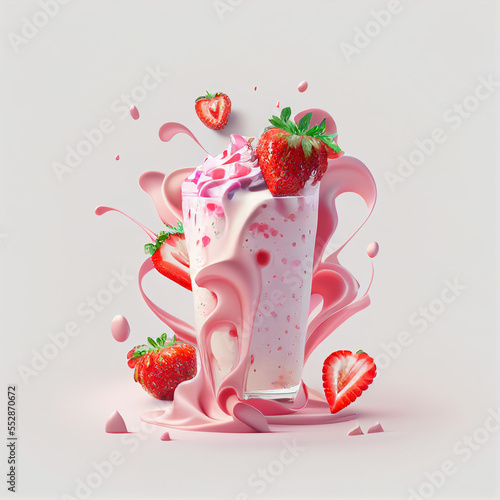 strawberry milkshake ice cream photo