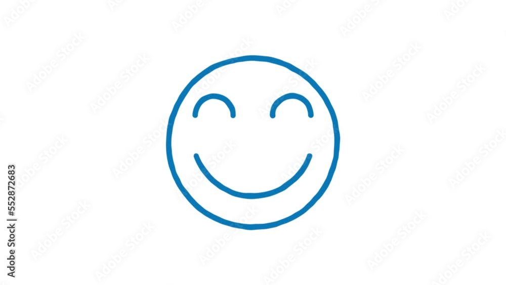 Emoticon smiling with closed eyes. Animated doodle emoticon. Alpha channel Emoticon smiling with closed eyes. Animated doodle emoticon. Alpha channel