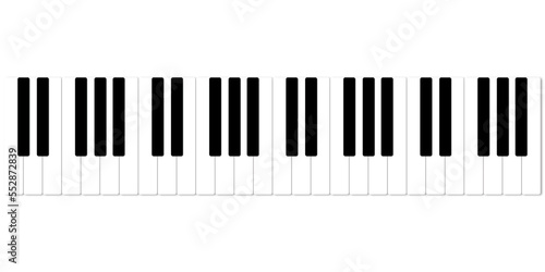 illustrazione con tastiera di pianoforte di quattro ottave susfondo trasparente photo