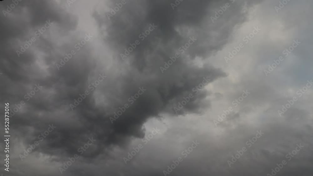 Dark grey cumulus clouds rolling before the storm 4K timelapse Dark grey cumulus clouds rolling before the storm 4K timelapse