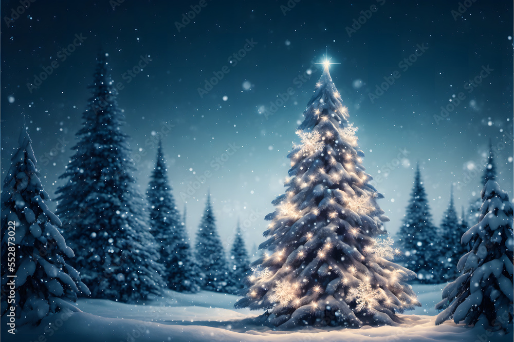 christmas tree in the snow christmas tree in the snow