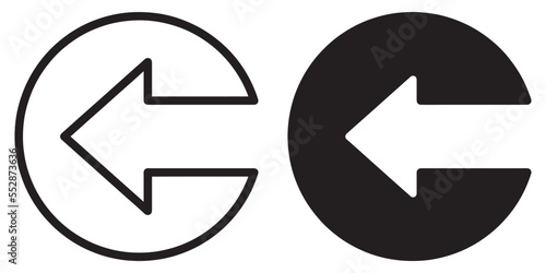 ofvs258 OutlineFilledVectorSign ofvs - arrow circle vector icon . left pointing sign . isolated transparent . outline and filled version . AI 10 / EPS 10 / PNG . g11598