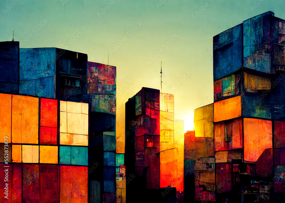 Fototapeta premium Urban sunset