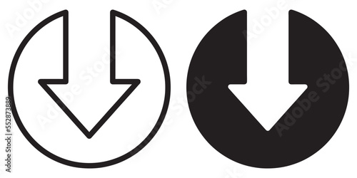 ofvs259 OutlineFilledVectorSign ofvs - arrow circle vector icon . down pointing sign . isolated transparent . outline and filled version . AI 10 / EPS 10 / PNG . g11599
