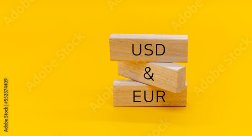 Currency euro dollar rate concept