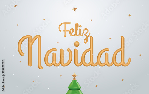 letrero feliz navidad de color dorado sobre fondo plateado