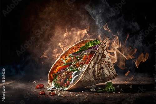 Hot pita. National street food. 