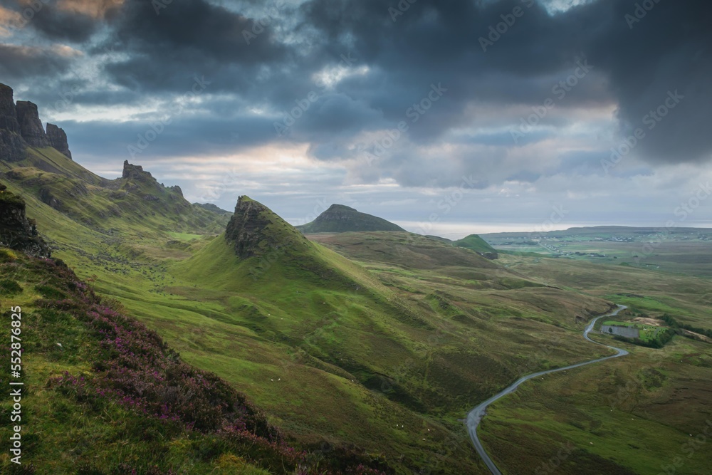 Fototapeta premium Quiraing during sunrise, Isle of Skye, Scotland