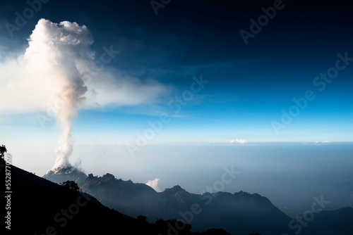 Smoke over the summit of volcano Santiaguito photo