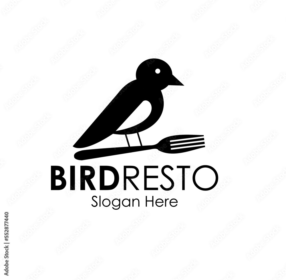 Obraz premium bird resto logo design concept