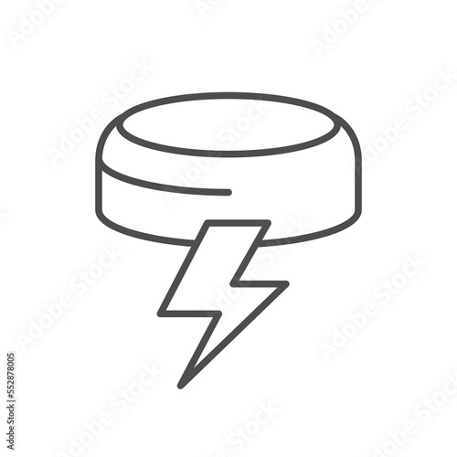 Coin cell battery line icon
