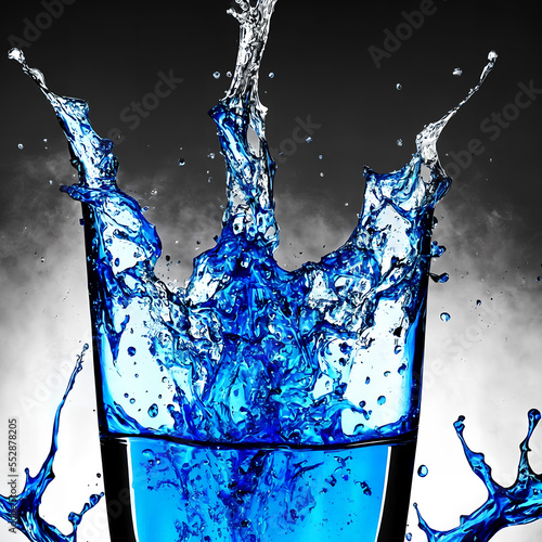 blue liquid splash