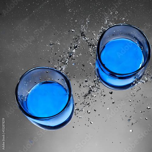 glasses with blue liquid