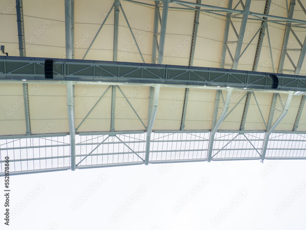 Obraz premium Arch of the stadium. Engineering design. Part of the roof of the stadium.