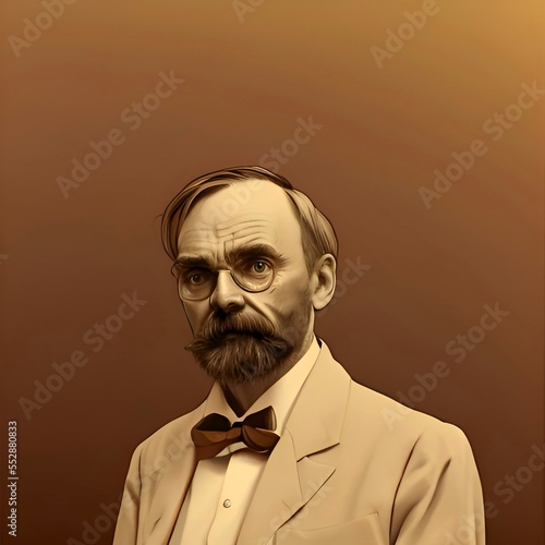Illustrated portrait of Alfred Nobel 