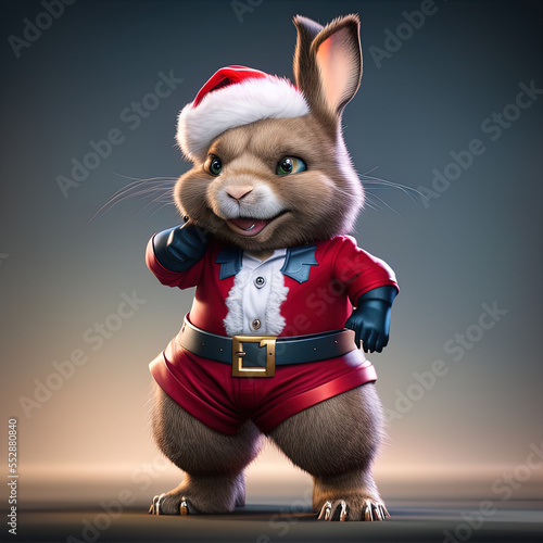 rabbit wearing as a Santa © Fernando