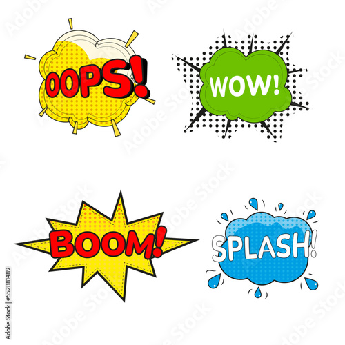 illustration of comic stickers