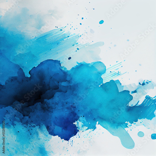 beautiful blue watercolor splatter background © Man