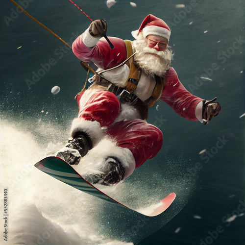 Santa doing Extreme Sports