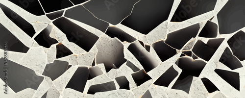 Abstract 3d rendering of cracked surface Modern