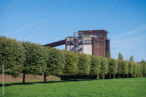 Coal mine is behind the trees