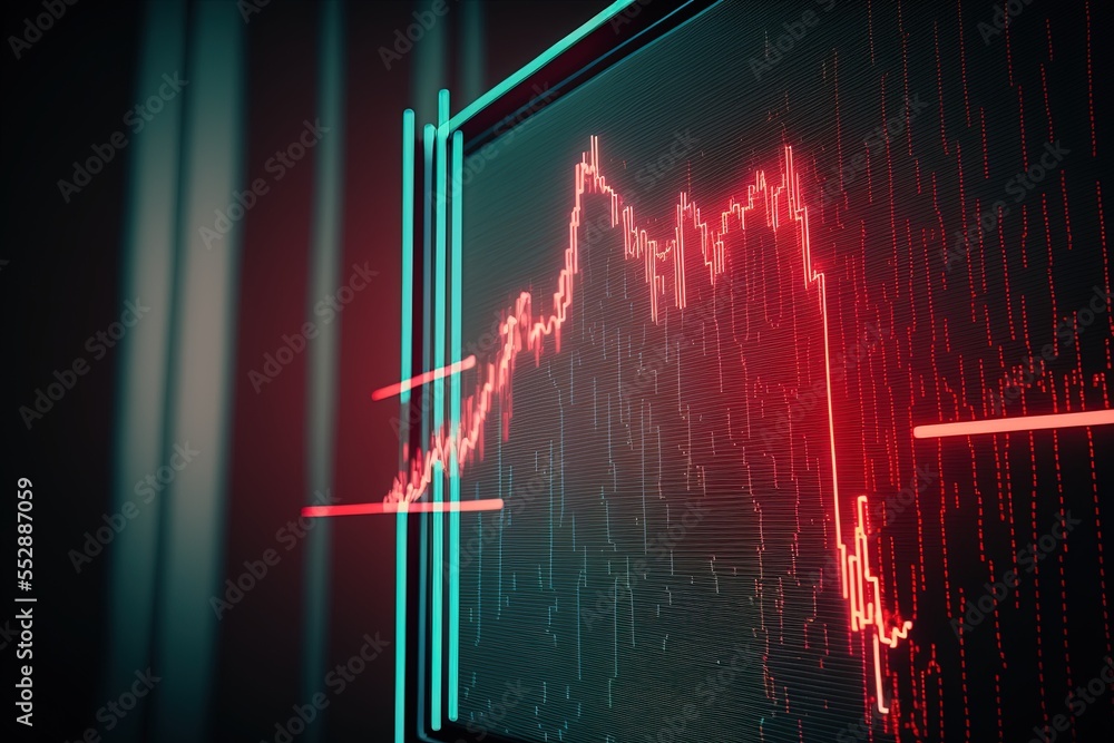 Red Graph Line Going Down That Represents The Stock Market Crashing Red Graph Line Going Down That Represents The Stock Market Crashing